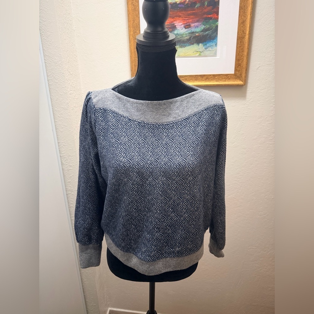 Sita Murt Sweatshirt Jacquard Blue and Gray (Size L)